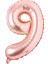 Balon 9 Rakamı Helyum Balon 76 cm (Rosegold) 1