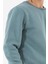 Erkek Açık Mavi Sweatshirt Bisiklet Yaka Rahat Kalıp 3 Iplik Şardonlu Nakışlı 7