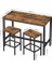 Yemek Masası Seti, 2 Bar Tabureli Bar Masası, Tabure Seti, Barlı Mutfak Tezgahı, Yemek, Mutfak, Oturma Odası Vb. Için LBT15X, 120 x 60 x 90 cm (U x G x Y) 3