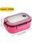 1200 ml 2 Katlı 6 Bölmeli Bpa'sız Pp Plastik Sefer Tası ve Beslenme Çantası - Hava Kilitli Bento Lunch Box, Çatal ve Kaşık Dahil (Pembe) 2
