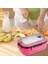 1200 ml 2 Katlı 6 Bölmeli Bpa'sız Pp Plastik Sefer Tası ve Beslenme Çantası - Hava Kilitli Bento Lunch Box, Çatal ve Kaşık Dahil (Pembe) 4