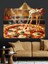Havada Uzayan Pizza Peynir Dekoratif Kanvas - Mdf Ahşap Tablo 4
