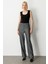 Kadın Cepsiz Boru Paça Pantolon 5051 Antrasit 2