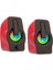 Rms-G7 Falsetto 2.0 6 Watt Rgb Ledli Kırmızı Multimedia Gaming USB Speaker 1