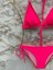 Kadın Fuşya Likralı Yandan Boyundan Bağlamalı Şık Ipli Üçgen Bikini Takım 2