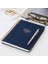 A5 Spiralli Sert Kapak Keten Çizgili Tarihsiz Not Defteri Lacivert 3