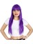 Uzun Kahküllü Fiber Sentetik Peruk - Mor 1