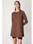 Kadın Uzun Kollu Basic Tunik 61421 Kahverengi 2