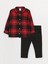 Lcw Baby Kırmızı Ekose Desenli Uzun Kollu Erkek Bebek Gömlek ve Pantolon 2'li Takım 1