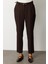 Kadın Beli Kemerli Dar Paça Pantolon 1013 Kahverengi 3