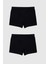 Erkek Çocuk Pamuklu Havlu Bel Düz Klasik Boxer 2'li Paket 3190 Siyah 1