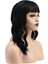 Dalgalı Kısa Perçemli Fiber Sentetik Peruk - Siyah 3