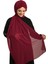 Bordo Pratik Hazır Geçmeli Bone Şal Şifon Drapeli 2507_16 5