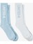 Unıted4 Unisex Mavi/beyaz 2'li Çorap 1