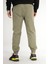 Erkek Açık Haki Jogger Pantolon Rahat Kesim Pamuklu Lastikli Paça Ipli 5