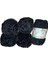 Eco Chenille Kadife Ip – Siyah – 5’li Paket (Kadife Dokulu Örgü Ipi) 3