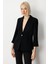 Kadın Kapak Cepli Duble Kol Ceket 5203 Siyah 2