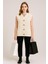 Kadın Önü Gold Düğmeli Örgülü Oversize Kolsuz Triko Yelek 3
