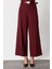 Kadın Beli Kemerli Bol Paça Pantolon 64133 Bordo 3