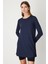 Kadın Uzun Kollu Basic Tunik 61421 Lacivert 2