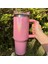 Sıcak ve Soğuk Içecekler Için Saplı ve Saman Yalıtılmış Yalıtımlı Gökkuşağı Boya Seyahat Kupası Dış Mekan Kapasitesi: 1000-1200ML/RENK: Pembe (Yurt Dışından) 1