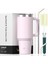 591ML Paslanmaz Çelik Yalıtımlı Kupa Sap ve Samanlı 20OZ Tumbler Soğuk ve Sıcak Termal Kupa Taşınabilir Araba Seyahat Kupa Kapasitesi: 591ML/RENK: Pembe (Yurt Dışından) 1