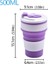 350ML/500ML Yaratıcı Taşınabilir Silikon Katlanır Su Kahve Kahve Seyahat Açık Havada Su Işi Kapak Su Kupası Mini Dak Renk: 500ML Mor Beyaz (Yurt Dışından) 1