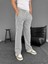Su Yolu Çizgili Cepli Pantalon Yazlık - Gri 4