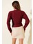 Fitilli Bisiklet Yaka Ikili Bluz Bordo T4341 3