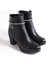 Arıa Fermuarlı Ortopedik Taban Taşlı Topuklu Kadın Bot Cst - Siyah 3