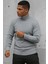 Erkek Gri Boğazlı Balıkçı Yaka Kışlık Triko Kazak 1