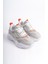 Tokyo Bağcıklı Ortopedik Taban Triko Detaylı Kadın Spor Ayakkabı Tbt - Gri/turuncu 3