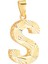 14 Ayar Altın S Harfi Kalemli Kolye Ucu 1