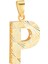 14 Ayar Altın P Harfi Kalemli Kolye Ucu 1