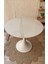 Concept Porselen Üst Tablalı Beyaz Tulip Metal Ayaklı Sabit Masa (Çap 90 Cm) 2