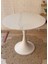 Concept Porselen Üst Tablalı Beyaz Tulip Metal Ayaklı Sabit Masa (Çap 90 Cm) 4