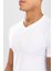 Erkek V Yaka Pamuklu Fanila Tişört Beyaz 4