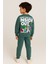 Erkek Çocuk Pamuklu Şardonsuz Inside Out Baskılı Petrol Yeşili Eşofman Takımı (2-8 Yaş) Kr Kıds 3