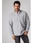 Erkek Gri Anti-pilling Tüylenme Yapmayan Standart Fit Dik Bato Yaka Soğuk Geçirmez Polar Sweatshirt 1
