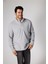 Erkek Gri Anti-pilling Tüylenme Yapmayan Standart Fit Dik Bato Yaka Soğuk Geçirmez Polar Sweatshirt 2