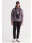 Erkek Koyu Gri Standart Fit Içi Polarlı 3 Iplik Kapüşonlu Kanguru Cepli Pamuklu Sweatshirt 5