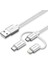 3'ü 1 Arada Ios Lightning Type-C Micro USB Şarj ve Data Kablosu Gümüş 1 Metre 1