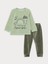 Lcw Baby Yeşil Bisiklet Yaka Uzun Kollu Baskılı Kadife Erkek Bebek Pijama Takımı 1