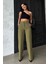Haki Yüksek Bel Kumaş Pantolon MG2284 1