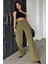 Haki Yüksek Bel Kumaş Pantolon MG2284 3