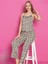 Leopar Desenli Ip Askılı Yakası Fırfırlı Pijama Takımı Pegasus Kumaş 1