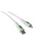 Coral iPhone Uyumlu Type C-Lightning Pd Hızlı Şarj Kablosu (Beyaz + Yeşil/beyaz Uç) (120 Cm) 1