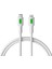Coral iPhone Uyumlu Type C-Lightning Pd Hızlı Şarj Kablosu (Beyaz + Yeşil/beyaz Uç) (120 Cm) 2