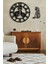 Dekoratif Duvar Saati Ahşap Siyah Yuvarlak Modern Tasarım 50 cm 4