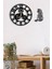 Dekoratif Duvar Saati Ahşap Siyah Yuvarlak Modern Tasarım 50 cm 6